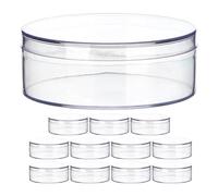 FUNNETOYU 12 Pièces Boîte Ronde Transparente avec Couvercle en Ps, Contenant à Dragées pour Fête, Visibilité Claire et Usage Polyvalent, pour Organisation de Bijoux ou Petits Objets