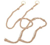 FUNNETOYU 2 Pièces Support de Pot de Fleurs Suspendu en Jute Tressé à Main | Filet de Jardinière Suspendu, Panier pour Plante et Flowerpot, Accessoire Robuste et Soigneusement Tissé