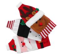FUNNETOYU 3 pièces Housses Bouteille Vin Tricotées Festives avec Père Noël Bonhomme Cerf Décorations de Noël Réutilisables pour Tables de Fête Hiver
