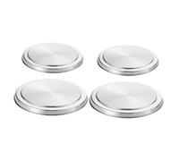 FUNNETOYU 4 pièces Couvercles Brûleurs Cuisinière Acier Inoxydable Protection Ronde pour Plaques Électriques et Gaz Grandes et Petites Finition Argentée Pratique et Facile à Nettoyer