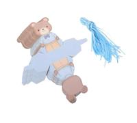 FUNNETOYU 50 Boîtes en Carton Bleu D'ours pour Baby Shower, Coffret Présent Portable Toucher Doux, pour Fête et Anniversaire Bébé