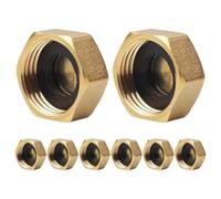 FUNNETOYU 8 Pièces Bouchon Fileté Femelle 1/2 Pouce en Cuivre pour Tuyau de Jardin, Finition Laiton Poli, Résistance la Corrosion, Installation Facile pour Plomberie Domestique