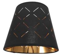 FUNNETOYU Abat Jour Noir et Doré pour Lampe de Bureau et Lampadaire, Tissu Léger Structure Métal, Facile à Installer pour Décoration Chambre la Maison ou Hôtel