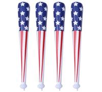 FUNNETOYU Batte de Baseball Gonflable Drapeau Américain 4pcs en PVC Accessoires de Déguisement Décorations de Fête pour Anniversaire à Thème Garçon et Filles
