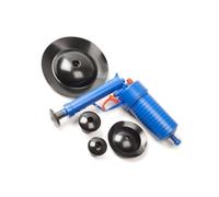 FUNNETOYU Déboucheur de Canalisation à Pompe Manuelle Bleu 4 Ventouses en Abs et Caoutchouc, Nettoyeur Haute-pression pour Toilettes et Tuyaux Réutilisable et Lavable