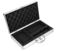 FUNNETOYU Mallette à Outils en Aluminium, Coffret Rigide, Fermeture | Transport Sûr pour Documents et Petits Outils, Coins Renforcés, Finition Argentée, Usage Terrain