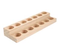 FUNNETOYU Organisateur et Essentielles de Bois D'huiles Flacons de Pin à Deux Niveaux, Support Solide Poli Fin Rangement pour Bureau Maison