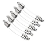 FUNNETOYU Petites Bouteilles Décoratives pour Stockage de Souvenirs et Coquillages pour 5pcs Flacons Miniatures en Verre Transparent Couvercle en Métal Argenté
