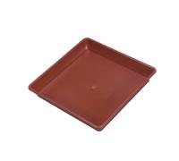 FUNNETOYU Plateau de Pots de Fleurs Carré Plastique Rouge, Lot de 10 | Bonsaïs et Contenants Percés, Usage Extérieur au Jardin, Protège les Surfaces et Maintient les Niveaux