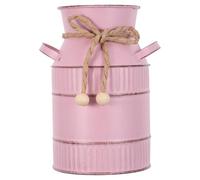 FUNNETOYU Pot de Fleurs en Fer Galvanisé Vintage Forme Pichet à Lait Double Anse, Style Rustique Solide et Facile à Déplacer pour Décoration de Table Cuisine