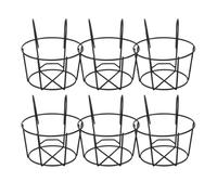 FUNNETOYU Supports de suspension pour jardinières 6Pcs Support en fer pour jardinière noire, suspend flower pot, streamlined design, flowerpot, balcon gardens