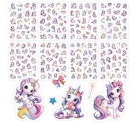 Funngy Licornes Pailletés Autocollant pour Enfants,8 PCS Licorne Autocollant Enfant Stickers Enfant Effet Pailleté & Gommettes Licorne Idéal pour Scrapbooking Ordinateurs Gourdes Récompenses