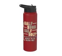 Funny Christian Meme Half Hood Holy Priez Ne jouez Stainless Steel Insulated Water Bottle