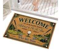 Funny Golf Doormat - 40x60cm Large Washable Floor Rug, Non Slip, Clubhouse | Funny Golf Doormat - 40x60cm Large Washable Floor Rug, Non Slip, Clubhouse Entry Carpet, Summer Green Welcome Decor | Porch E