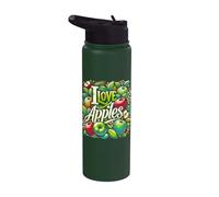 Funny I Love Apples Fruits végétariens Stainless Steel Insulated Water Bottle