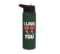 Funny I Love You Pun Cœur de petite amie Vulcain Saint-Valentin Stainless Steel Insulated Water Bottle
