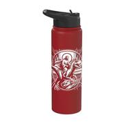 Funny Jesus Riding T-Rex Dinosaure Meme Parodie pour les croyants Stainless Steel Insulated Water Bottle