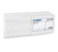 Funny Lot de 250 serviettes de couleur blanche - 33 x 33 cm - 3 couches - 33 x 33 cm - 3 couches - Pliage 1/4 - Serviettes idéales pour café, restaurant, cantine, snacks ou événements