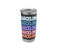 Funny Modern Repetitive Text Design Barcelona Spain Gobelet isotherme en acier inoxydable double paroi