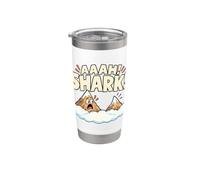 Funny Mountains Sharks Peak Visual Humour Randonnée Randonnée Gobelet isotherme en acier inoxydable double paroi