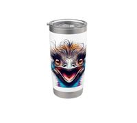 Funny Ostrich Emu Bird Australian Emu Face Emu Lovers Gobelet isotherme en acier inoxydable double paroi