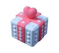 Funny Prank Gift Box | PP, 50g, 6.5x6.5x7.1cm | Novelty Valentine's Day | Desk Decor Joke Toy In Pink/Red/Blue