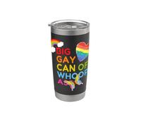 Funny Pride Big Gay Can Of Whoop Ass LGBTQ Rainbow Heart Gobelet isotherme en acier inoxydable double paroi