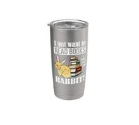 Funny Reading Womens Girls Kid Read Books & Pet Rabbit Lover Gobelet isotherme en acier inoxydable double paroi