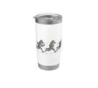 Funny Running Wolf Runner Sarcastique Jogging Wolf Gobelet isotherme en acier inoxydable double paroi
