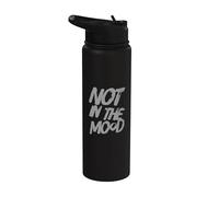 Funny Sarcastic Not In The Mood Relatable Retro Anti Social Stainless Steel Insulated Water Bottle