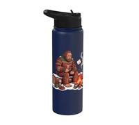 Funny Sasquatch Holiday Campfire Bigfoot Marshmallow Stainless Steel Insulated Water Bottle