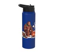 Funny Sasquatch Holiday Campfire Bigfoot Marshmallow Stainless Steel Insulated Water Bottle