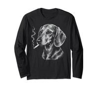 Funny Wiener Dog Smoking Teckel Manche Longue