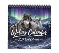 Funny Wolf Calendar 2027 | January To December Monthly Planner | Humorous Wolf-themed 2027 Wall Calendar With 12 Monthly imagess, Serving As A Planner And Family Organizer For Home, Office