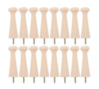 FUNOMOCYA 16 Pièces Crochet Mural en Bois à Visser pour Manteaux | Style Rustique Ferme, Bords Lisses, Pose Murale, pour Vêtements et Porte D’entrée, Beige