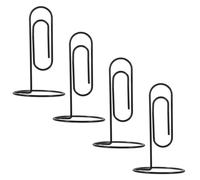 FUNOMOCYA 4 Pièces Porte-mémo Créatif Grand Format en Métal Noir Support pour Photos et Plusieurs Feuilles, pour Bureau ou École, Design Original et Décoratif