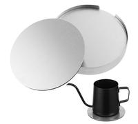 FUNOMOCYA 6 pièces Dessous de Acier Inoxydable Rond Antidérapants et Résistants Chaleur avec Support de Rangement pour Protection de Table et Usage Quotidien