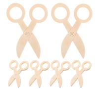 FUNOMOCYA 6 pièces Set de Ciseaux Bois pour Garçon Fille Outils de Coiffure Jouets Éveil Développement Coordination Main-œil Jeu Éducatif Précoce pour Tout-petits et Préscolaires
