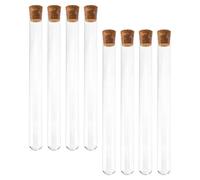 FUNOMOCYA 8 Tubes À Essai En Verre 20 X 2 Cm Tubes De Stockage Liquide Avec Bouchons Récipients Pour Laboratoire École Expériences Scientifiques Et Conservation D’Échantillons