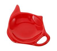 FUNOMOCYA Assiette à sachets de thé en Forme de théière en céramique Rouge, Plateau Repose-Sachet de thé Multifonction, pour l'heure du thé et Les réunions