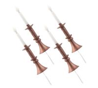 FUNOMOCYA Bougie Miniature 4 Pièces en Métal Abs, Éclairage Micro Décoratif | Micro Scènes et Mini Maisons, Ajoute une Ambiance Chaleureuse, Résistant, Joli, Mini Présents