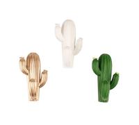FUNOMOCYA Cactus en Résine 3 Pièces sans Perçage, Crochet Adhésif | Installation Rapide sans Outil, Usage Mural Discret, pour Dortoir, Salle de Bain et Clés Couleur Aléatoire