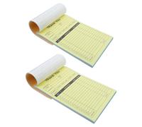 FUNOMOCYA Carnet de Reçus avec Copies Carbone Blanc, 2 Pièces, 100 Feuilles par Carnet, Papier Léger pour Gestion des Commandes et Factures Commerciales