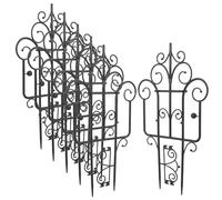 FUNOMOCYA Clôture de Jardin Décorative Panneaux Réutilisables Jardin Style Européen Simple Lot de 6 en PP Noir pour Balcon et Projets DIY