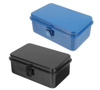 FUNOMOCYA Coffret à Outils en Fer Renforcé pour Voiture, Lot de 2 | Verrouillage Intégré, Rangement Organisé, Format Adapté au Coffre Besoins de Réparation
