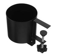 FUNOMOCYA Crochet de Table à Pince Porte-gobelet de Bureau en Fer Noir | Diamètre 85mm, Crochet Casque Intégré, Pince 43 à 63mm, pour Bureau et Maison