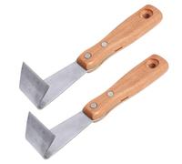 FUNOMOCYA Écorceur de Bois 2pcs Manche Ergonomique en Bois et Acier, Coupe-écorce Multifonctionnel sans Bavures pour Arbres Fruitiers en Jardinage