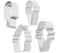 FUNOMOCYA Emporte-pièces en Métal 4pcs pour Pâtisserie avec Lignes Simples et Surface Lisse, Adapté Cuisson de Gâteaux et Biscuits