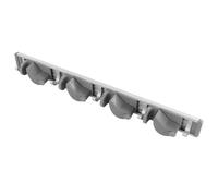 FUNOMOCYA Étagère Murale en Aluminium pour Balai et Balayette 5 Crochets en Aluminium, Charge Forte, Facile à Installer pour Jardin Cuisine