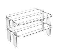 FUNOMOCYA Lot de 2 Étagères de Rangement Superposables pour Réfrigérateur, Étagère Frigo en Plastique Lisse, Support Organisant Cuisine